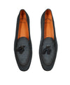 SANTONI - Fatte A Mano Blue Tipped Belgian Tassel Loafers - 13