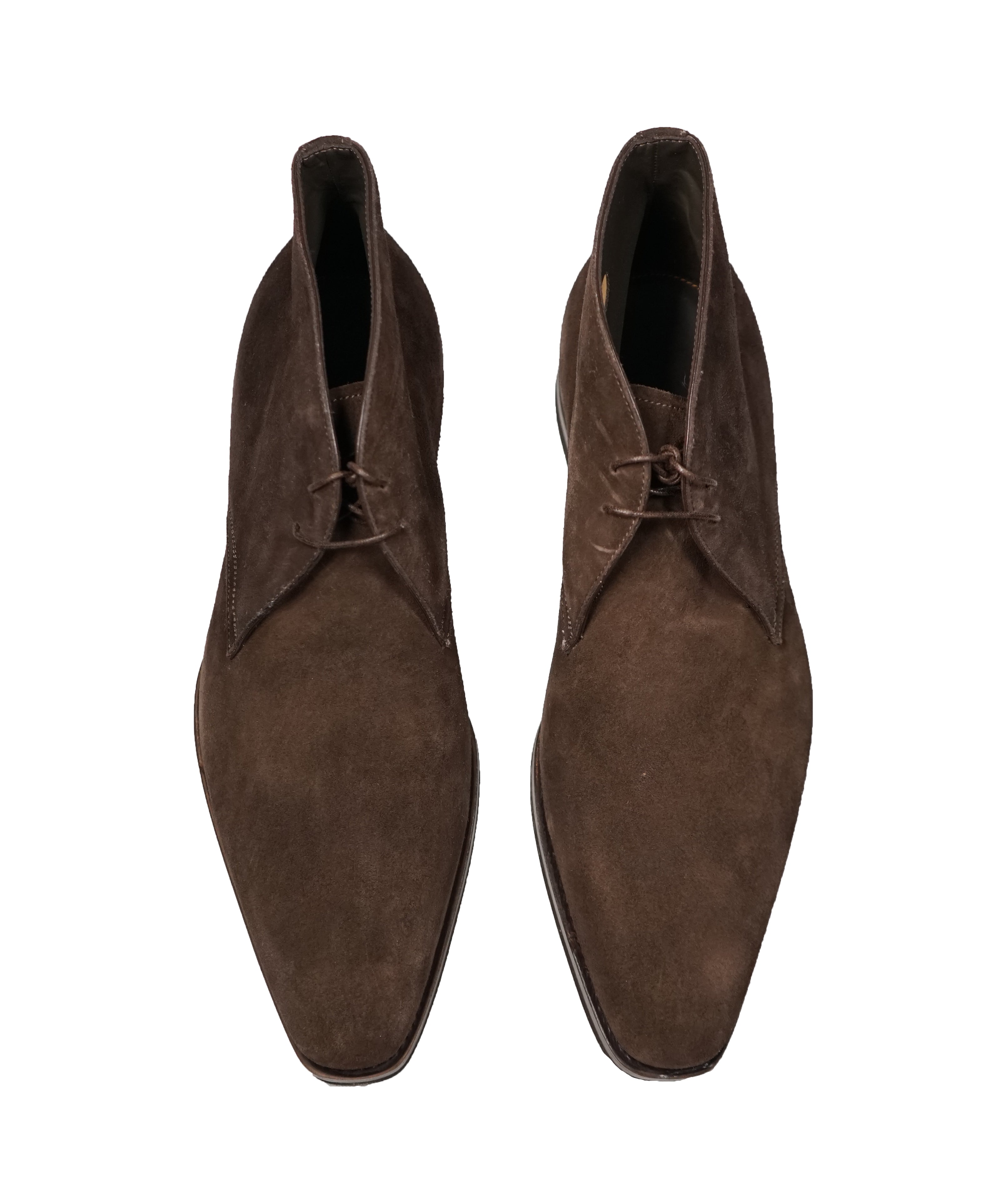 SANTONI - "GOODYEAR WELT” Slim Silhouette Weathered Chukka Boot  - 11.5