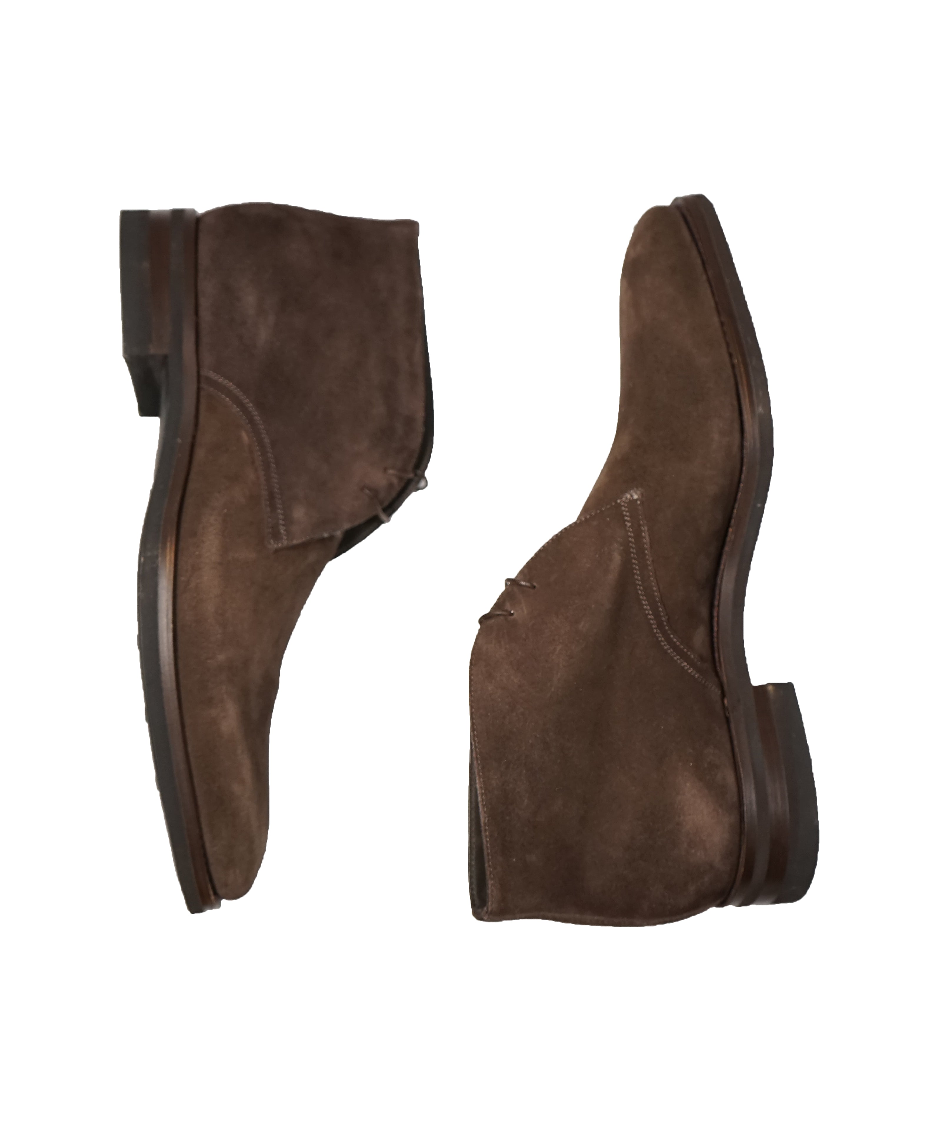 SANTONI - "GOODYEAR WELT” Slim Silhouette Weathered Chukka Boot  - 11.5