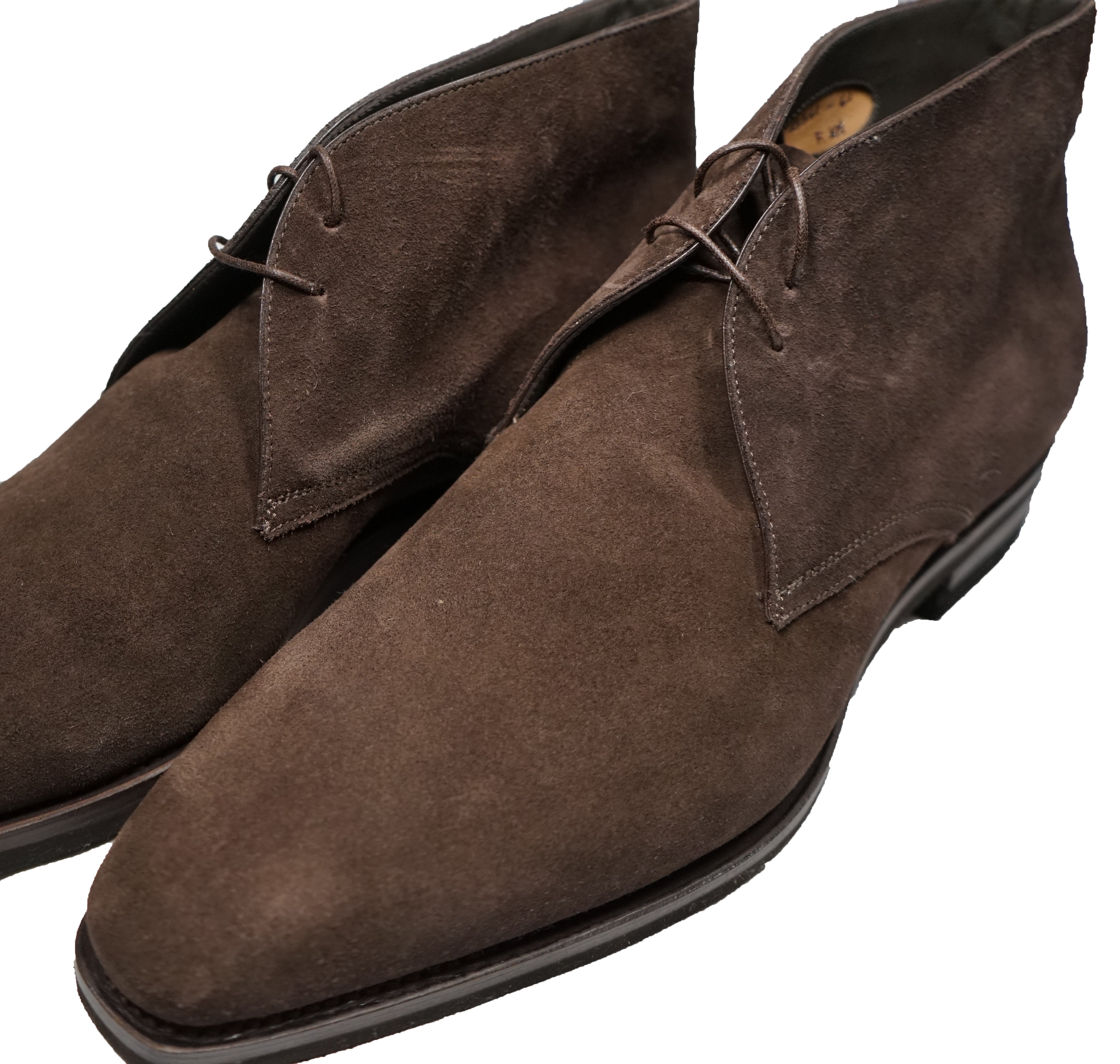 SANTONI - "GOODYEAR WELT” Slim Silhouette Weathered Chukka Boot  - 11.5