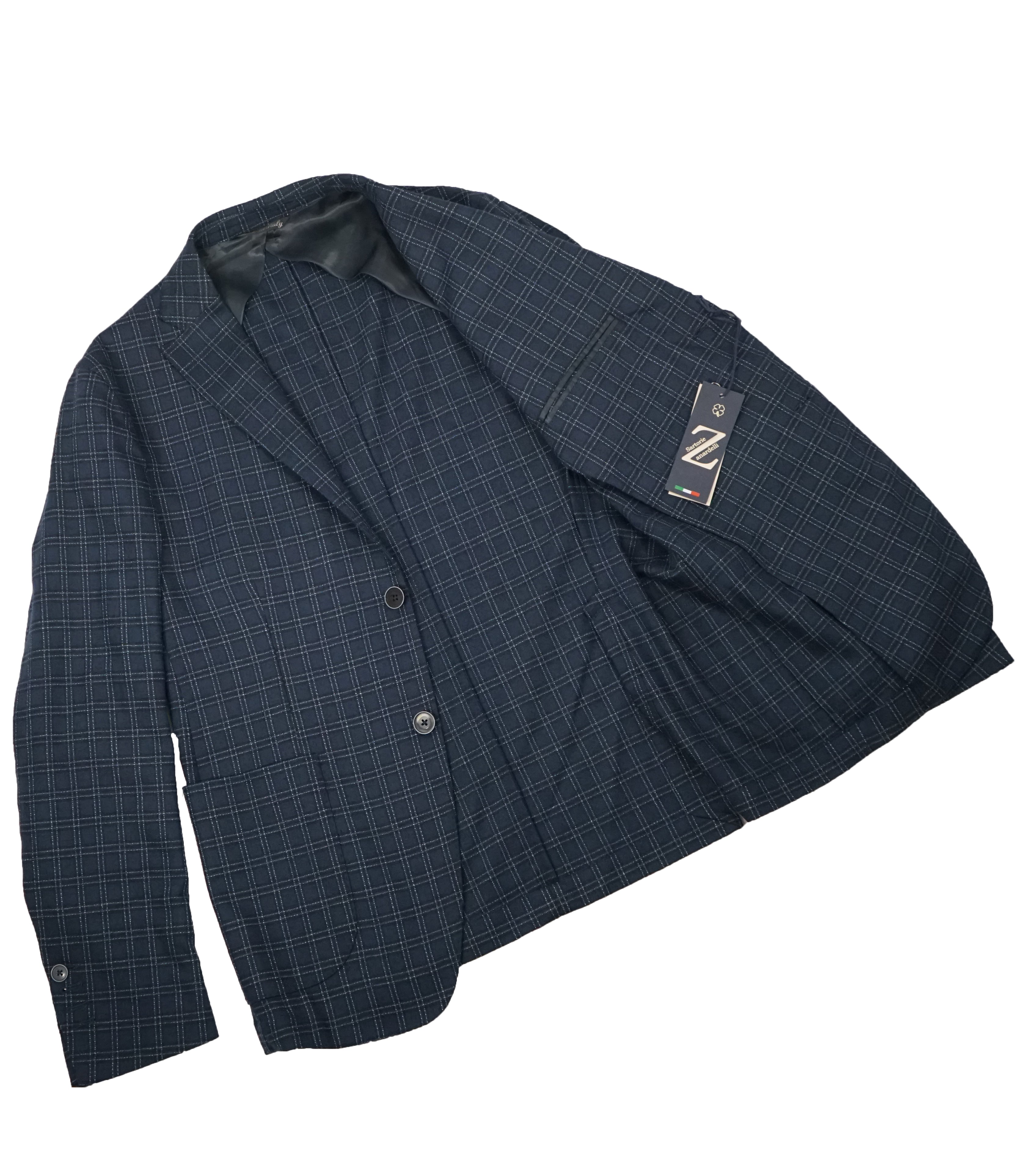 SARTORIE ZANARDELLI - Unlined Bold Plaid Patch Pocket Suit Made In Italy - 42S