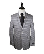 SAKS 5TH AVE BY HICKEY FREEMAN - Navy & Ivory Houndstooth Wool Blazer - 44R