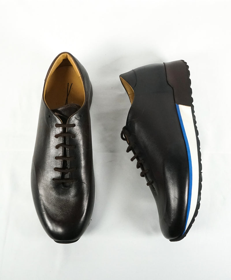 SUTOR MANTELLASSI - Brown Patina Premium Grade Leather Sneakers  - 9