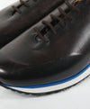 SUTOR MANTELLASSI - Brown Patina Premium Grade Leather Sneakers  - 9