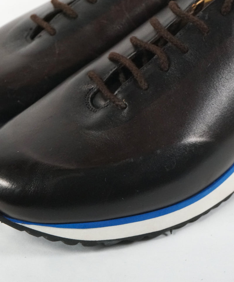 SUTOR MANTELLASSI - Brown Patina Premium Grade Leather Sneakers  - 9