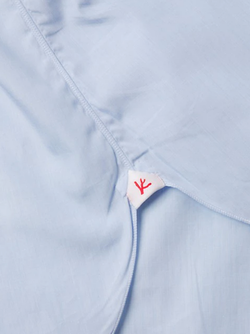 ISAIA - Solid Light Blue Spread Collar Dress Shirt "ISAIA LOGO" - 17.5 44
