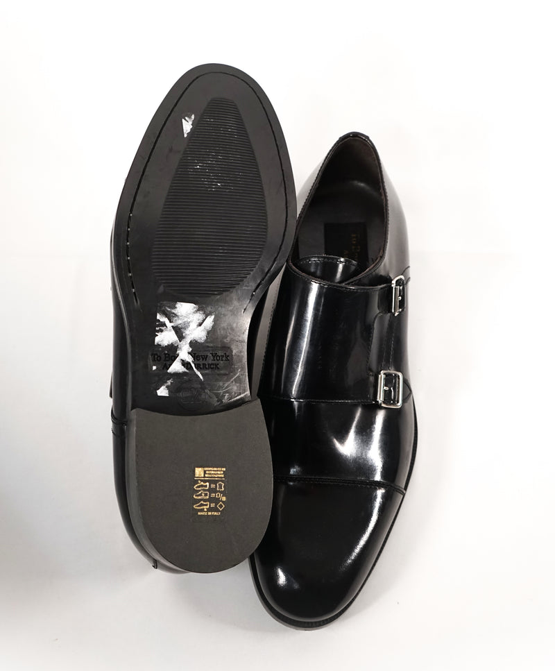 TO BOOT NEW YORK - Double Monk Strap Loafers Black Patent Loafers - 9.5