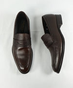 TO BOOT NEW YORK - “James” Brown Pebbled Leather Round Penny Loafers - 8.5