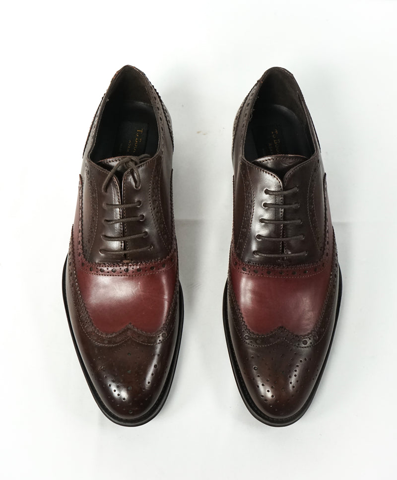 TO BOOT NEW YORK - Two Tone Wingtip Brogue Oxford Brown/Oxblood - 7