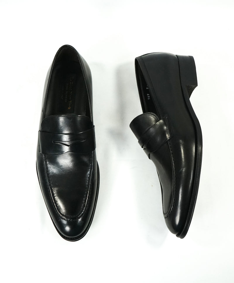 TO BOOT NEW YORK - “James” Black Round Toe Penny Loafers - 9.5