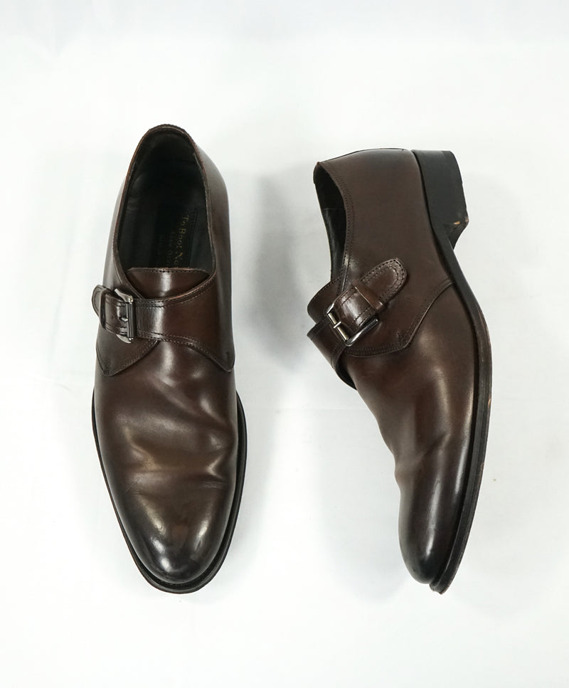 TO BOOT NEW YORK - Brown Single Monk Strap Loafers W Round Toe - 8.5