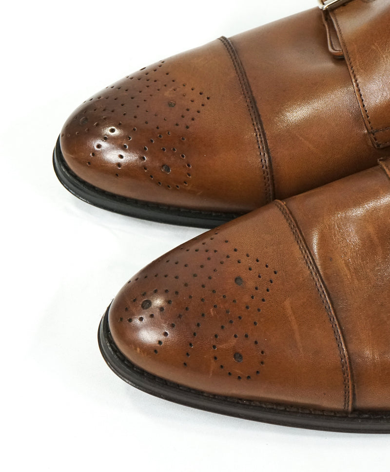 TO BOOT NEW YORK - Double Monk Strap Loafers Brown Brogue Round Toe - 9