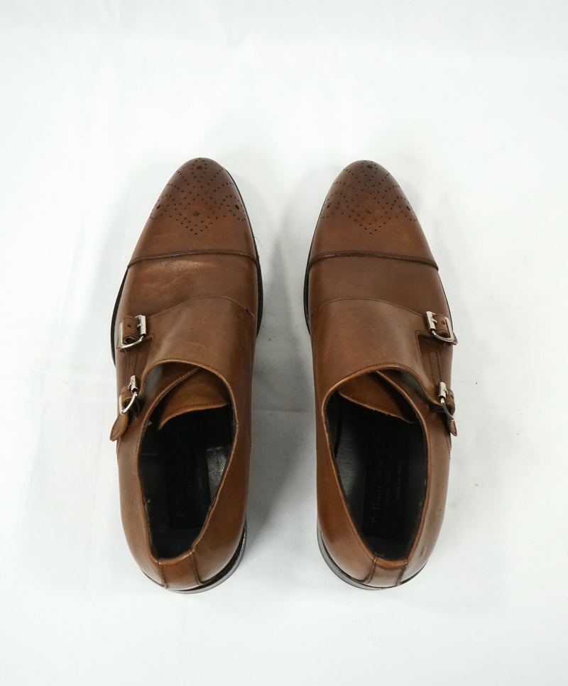 TO BOOT NEW YORK - Double Monk Strap Loafers Brown Brogue Round Toe - 9