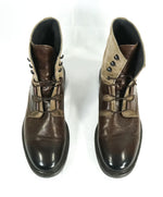 TO BOOT NEW YORK - “BLAKE” Mixed Media Brown Boot Unique Lacing - 10.5