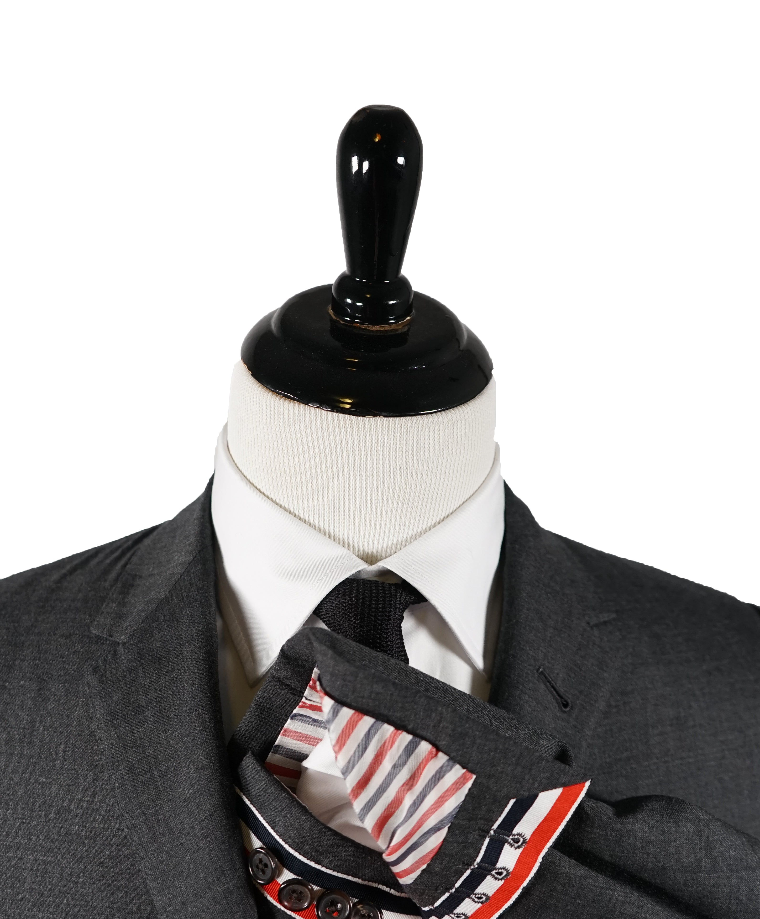 THOM BROWNE - Gray Premium Suit With Iconic Logo Detailing - SZ 2