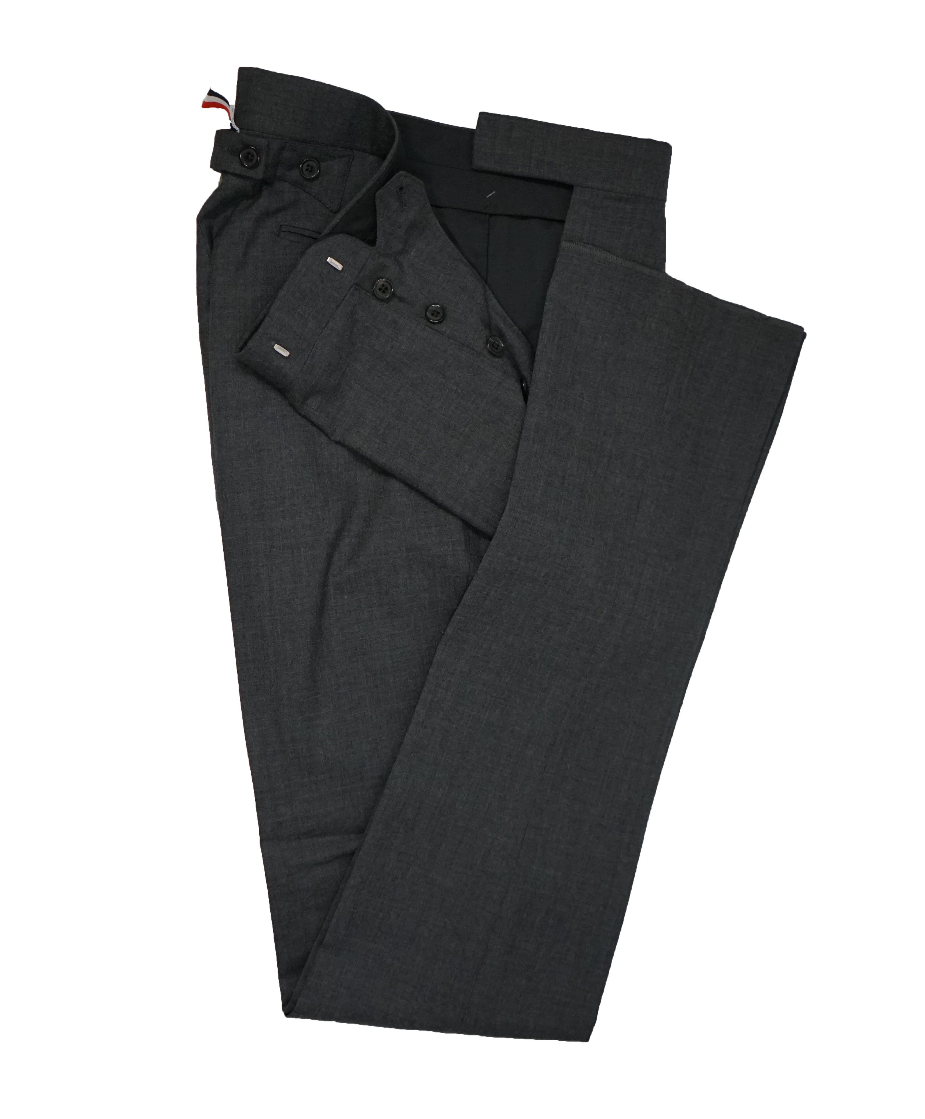 THOM BROWNE - Gray Premium Suit With Iconic Logo Detailing - SZ 2