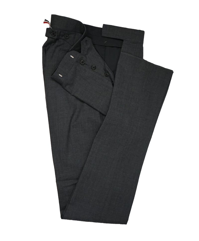 THOM BROWNE - Gray Premium Suit With Iconic Logo Detailing - SZ 2