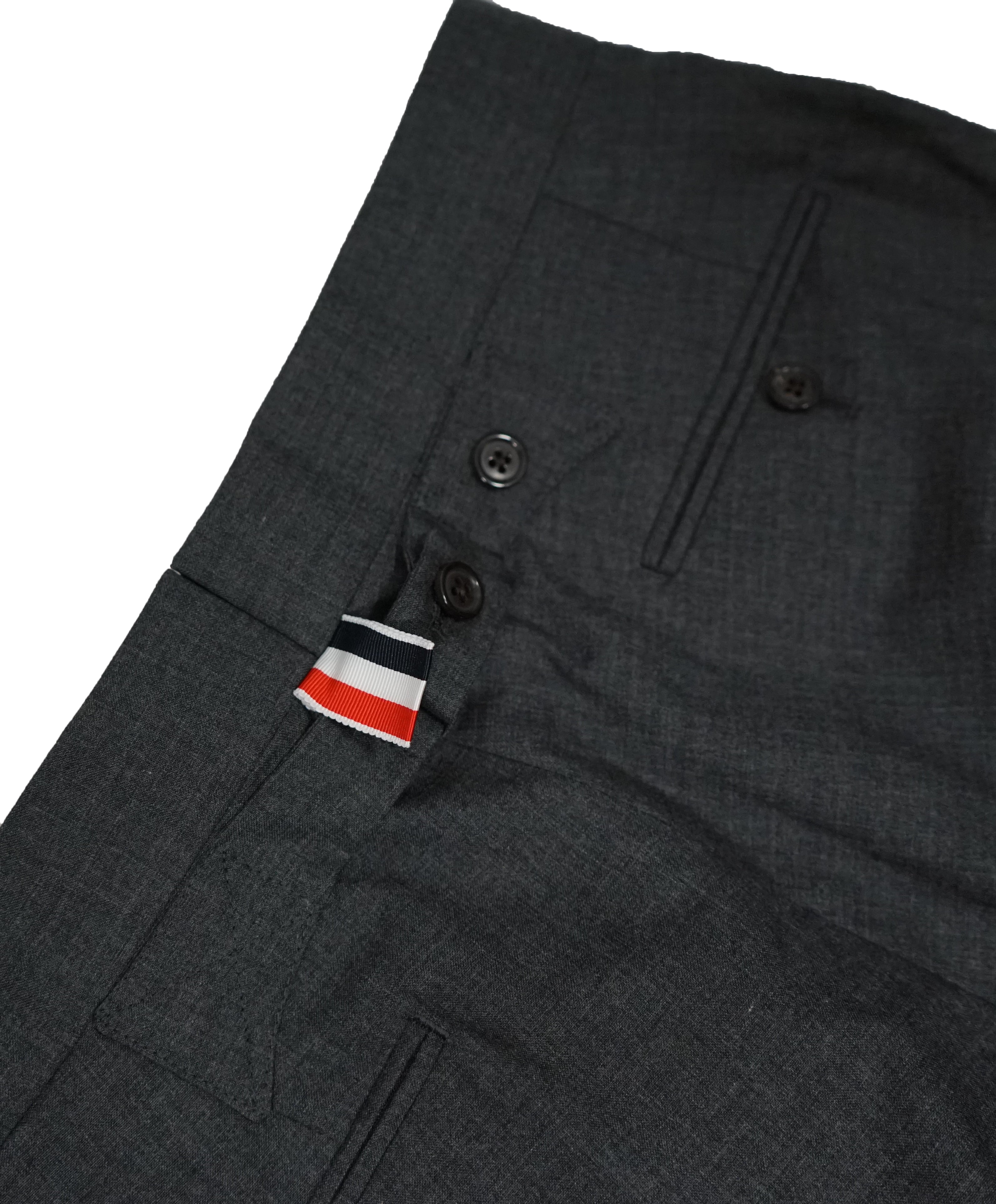 THOM BROWNE - Gray Premium Suit With Iconic Logo Detailing - SZ 2