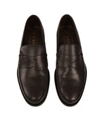 TOD’S - Brown Pebbled Leather Penny Loafers “Boston” “Devon” Leather Sole - 12US