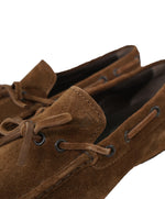 TOD’S - Brown Suede Knot Front Fully Soled Driving Loafers “Gommini” - 7.5