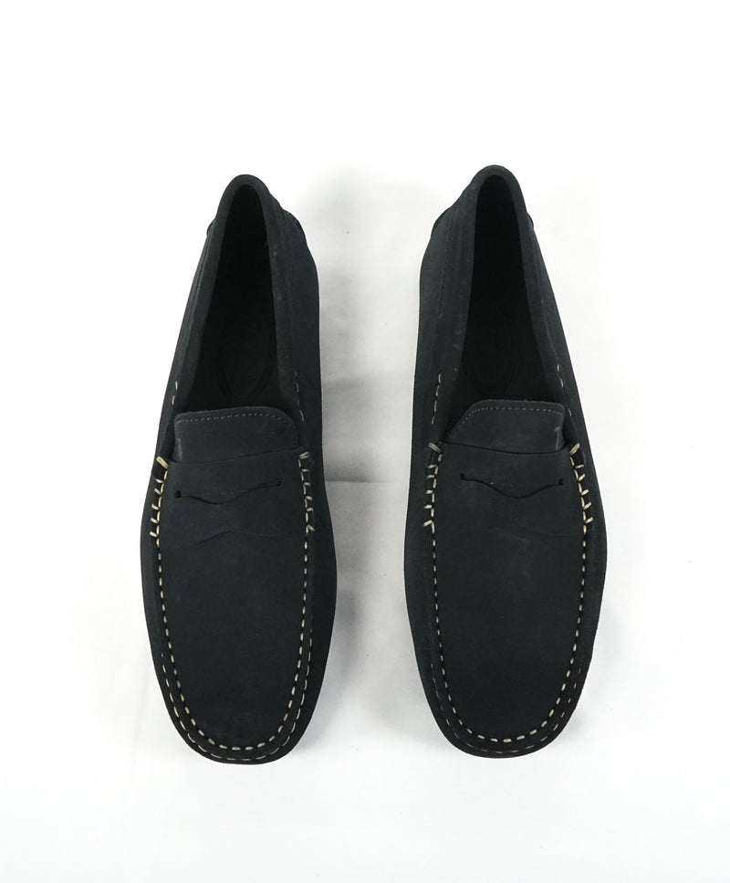 TOD’S- Gommini Laccetto Blue Suede Penny Loafers- 8