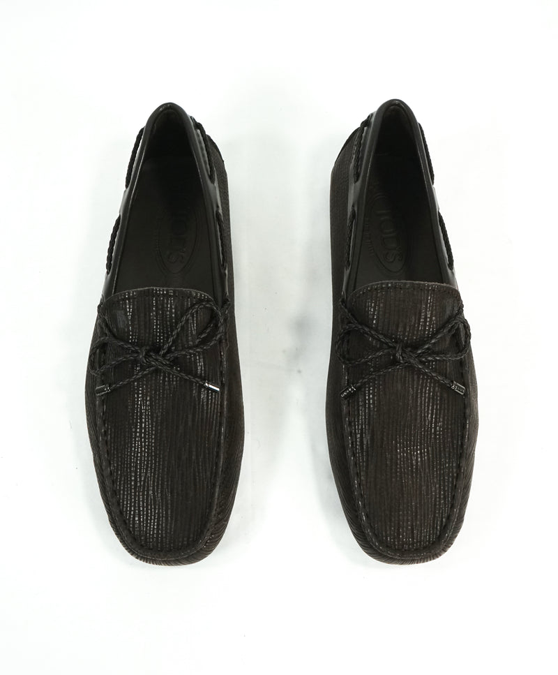 TOD’S - Brown / Maroon "Laccetto" Driving Loafers Braided Knot Front - 6.5