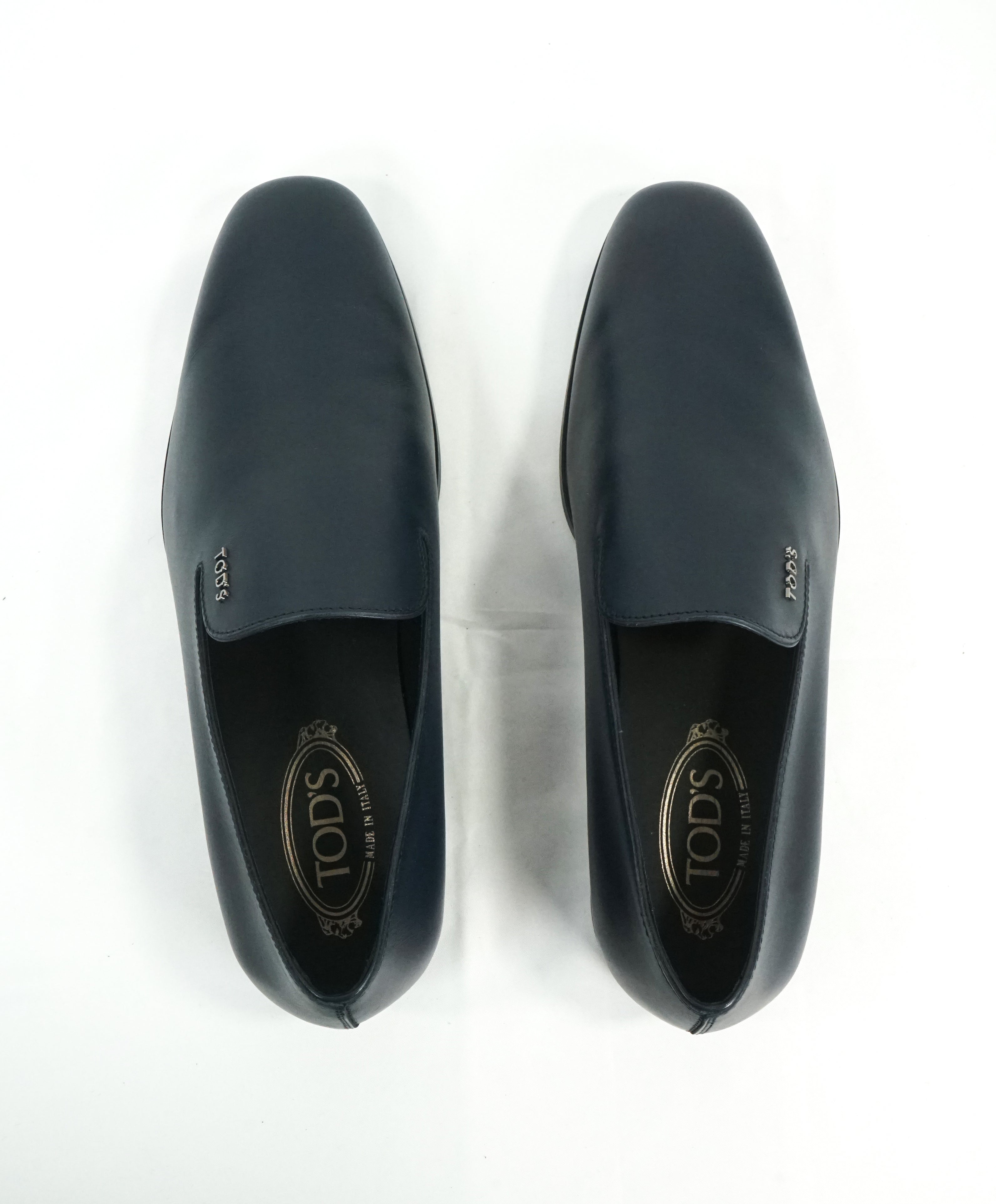TOD’S - Medium Blue Wholecut Loafer W Monogram Logo Lettering - 9