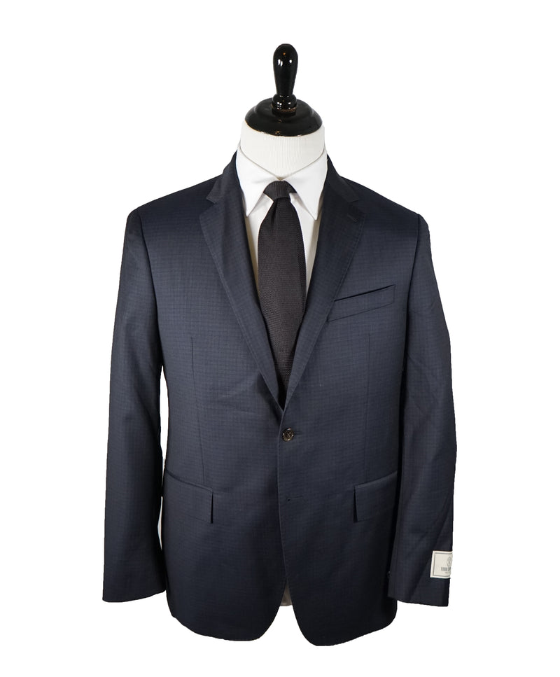 TODD SNYDER - “Mayfair Fit” Check Suit In Blue & Gray - 38R