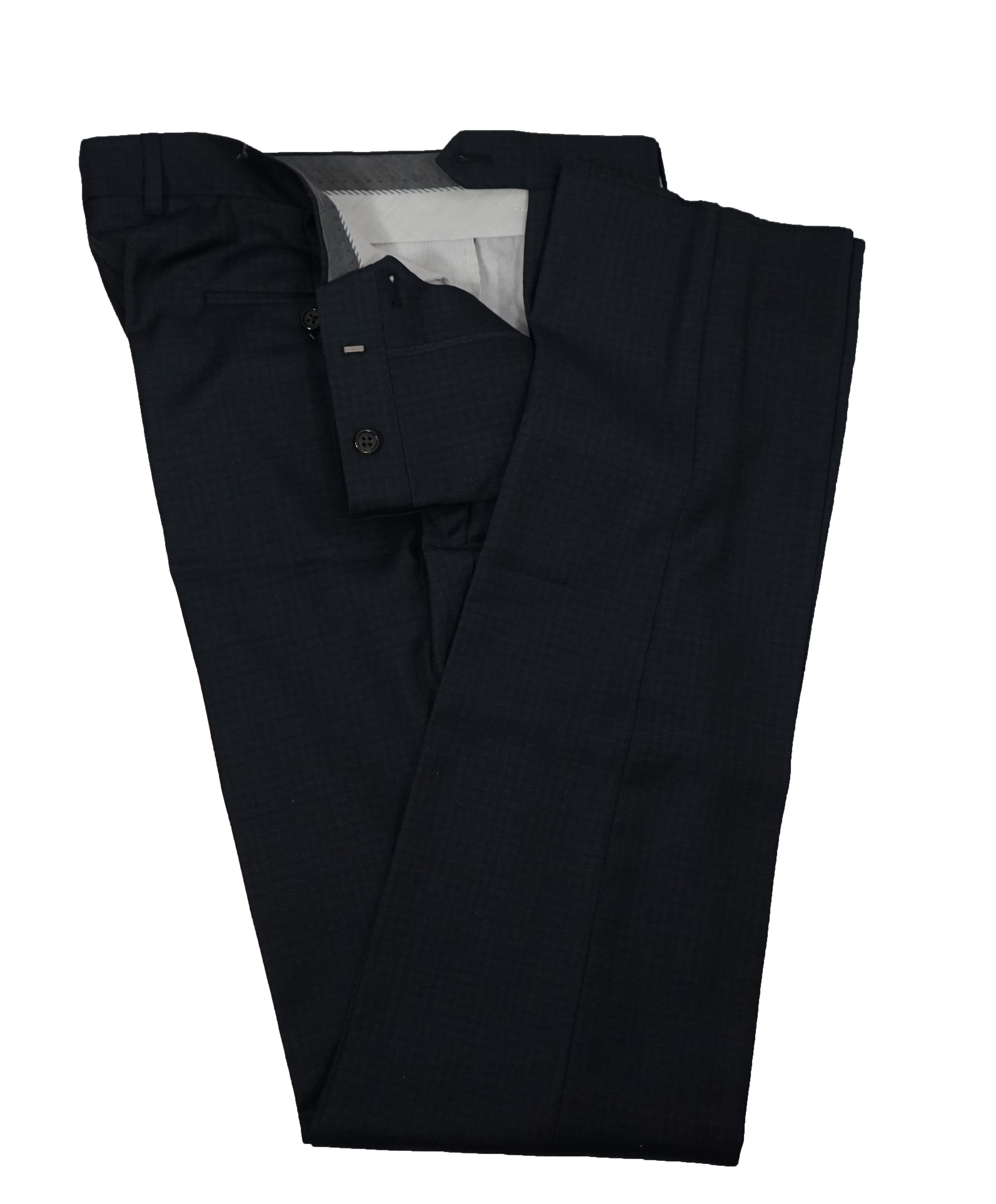 TODD SNYDER - “Mayfair Fit” Check Suit In Blue & Gray - 40R