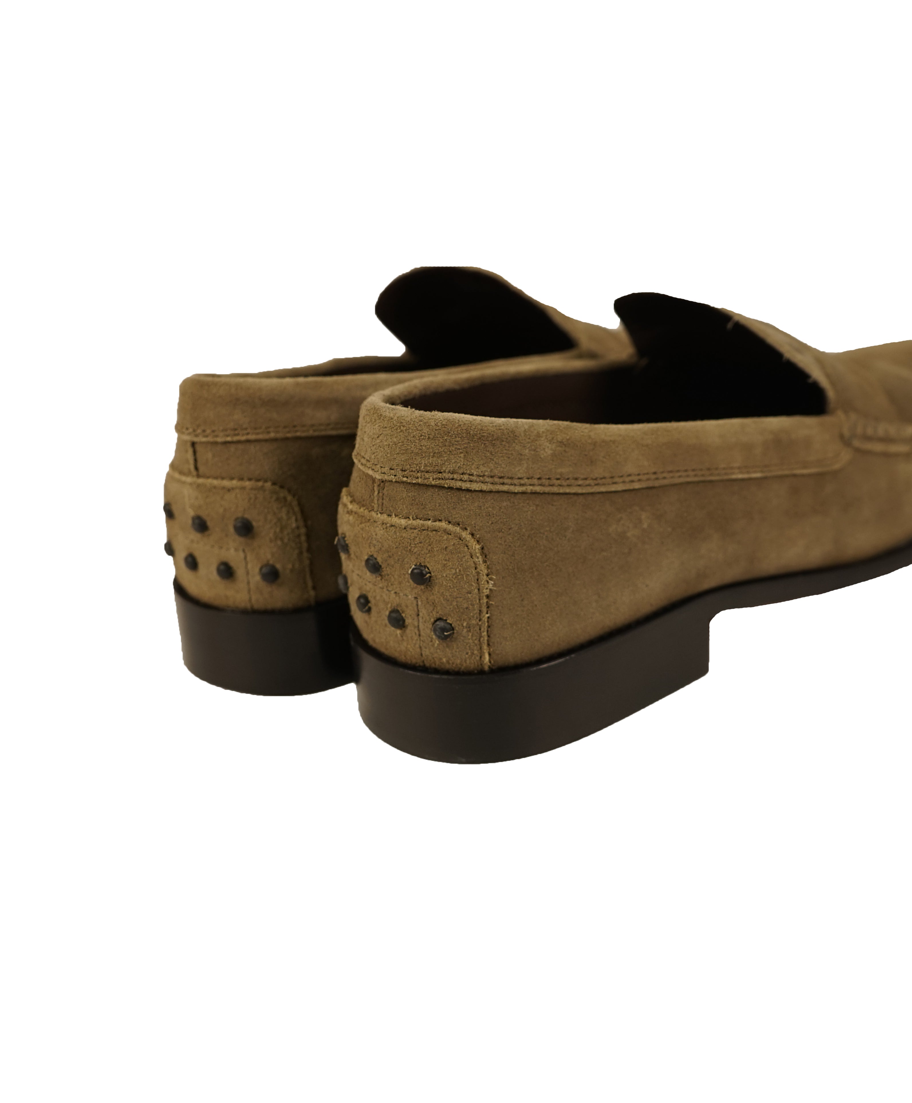 TOD’S -Brown Distressed Suede Penny Loafers “Boston” “Devon” Leather Sole - 12