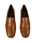 TOD’S - Brown “ LOGO Gommini ” Vamp Engraved Italian Leather Loafers - 13
