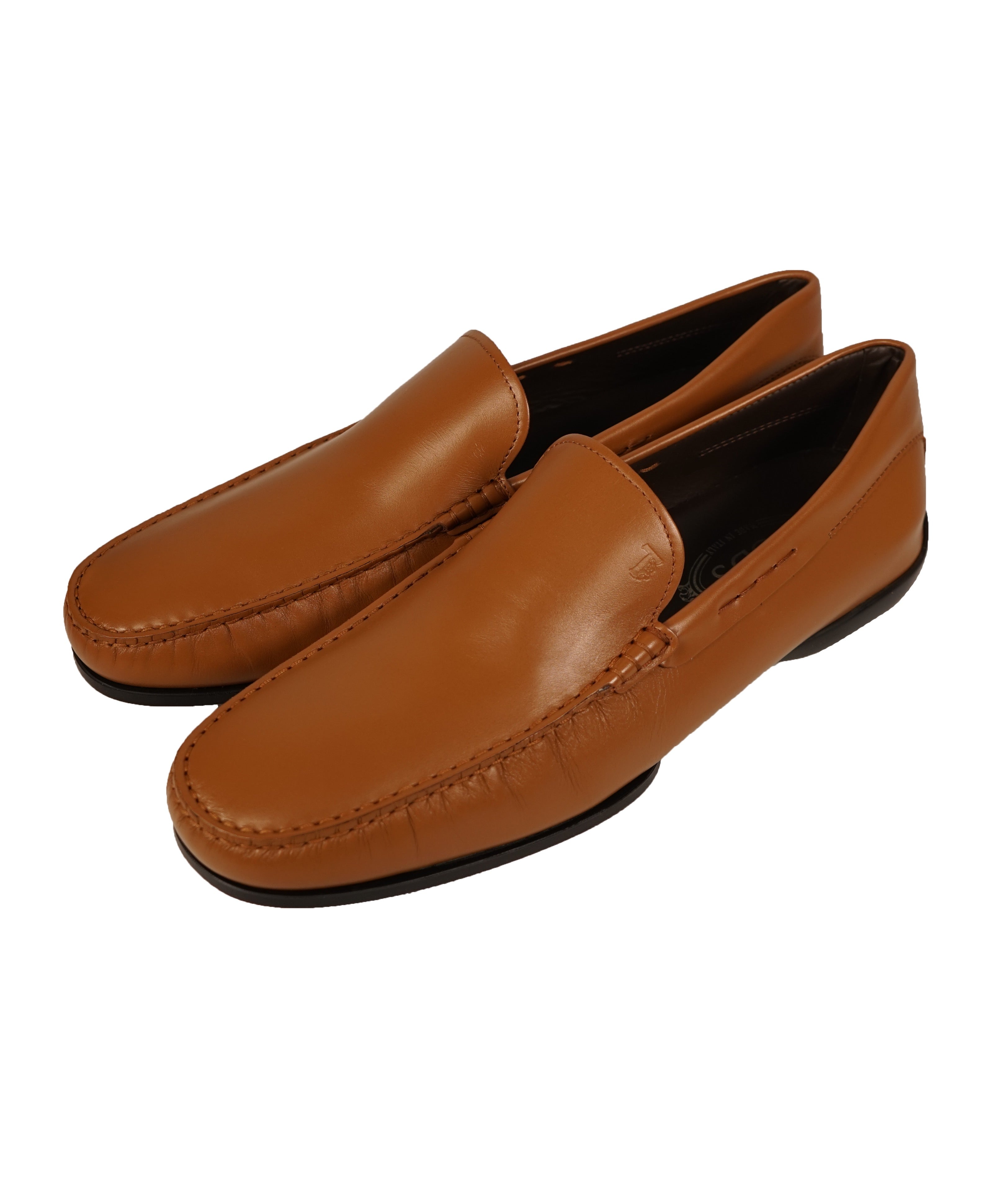 TOD’S - Brown “LOGO Gommini” Vamp Engraved Italian Leather Loafers -12