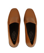 TOD’S - Brown “LOGO Gommini” Vamp Engraved Italian Leather Loafers - 12