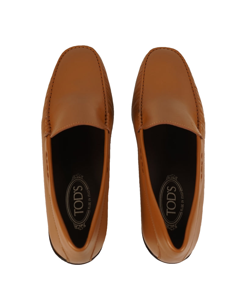 TOD’S - Brown “LOGO Gommini” Vamp Engraved Italian Leather Loafers - 12.5