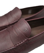 TOD’S - Burgundy Caviar Pebbled Penny/Driving Loafers - 11.5US