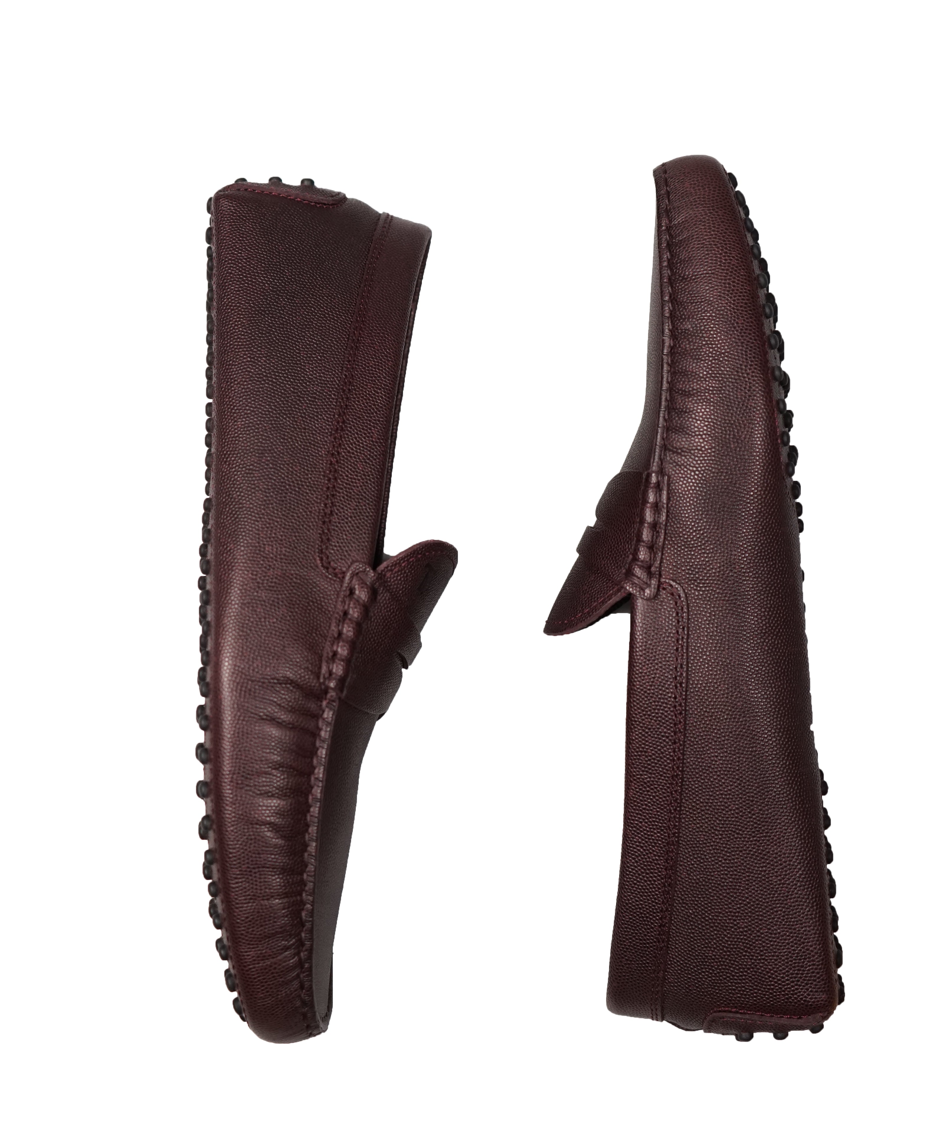 TOD’S - Burgundy Caviar Pebbled Penny/Driving Loafers - 11.5US