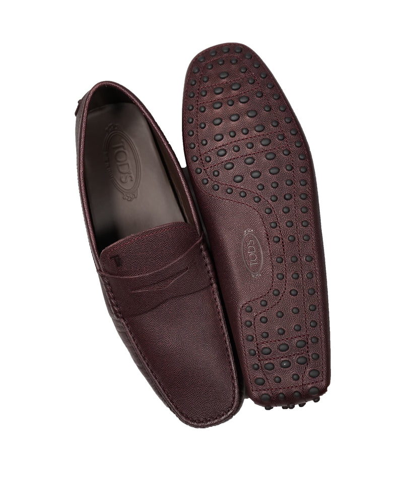 TOD’S - Burgundy Caviar Pebbled Penny/Driving Loafers - 11.5US