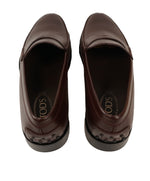 TOD’S - Burgundy Oxblood Leather Penny Loafers “Boston Devon” Leather Sole - 13US