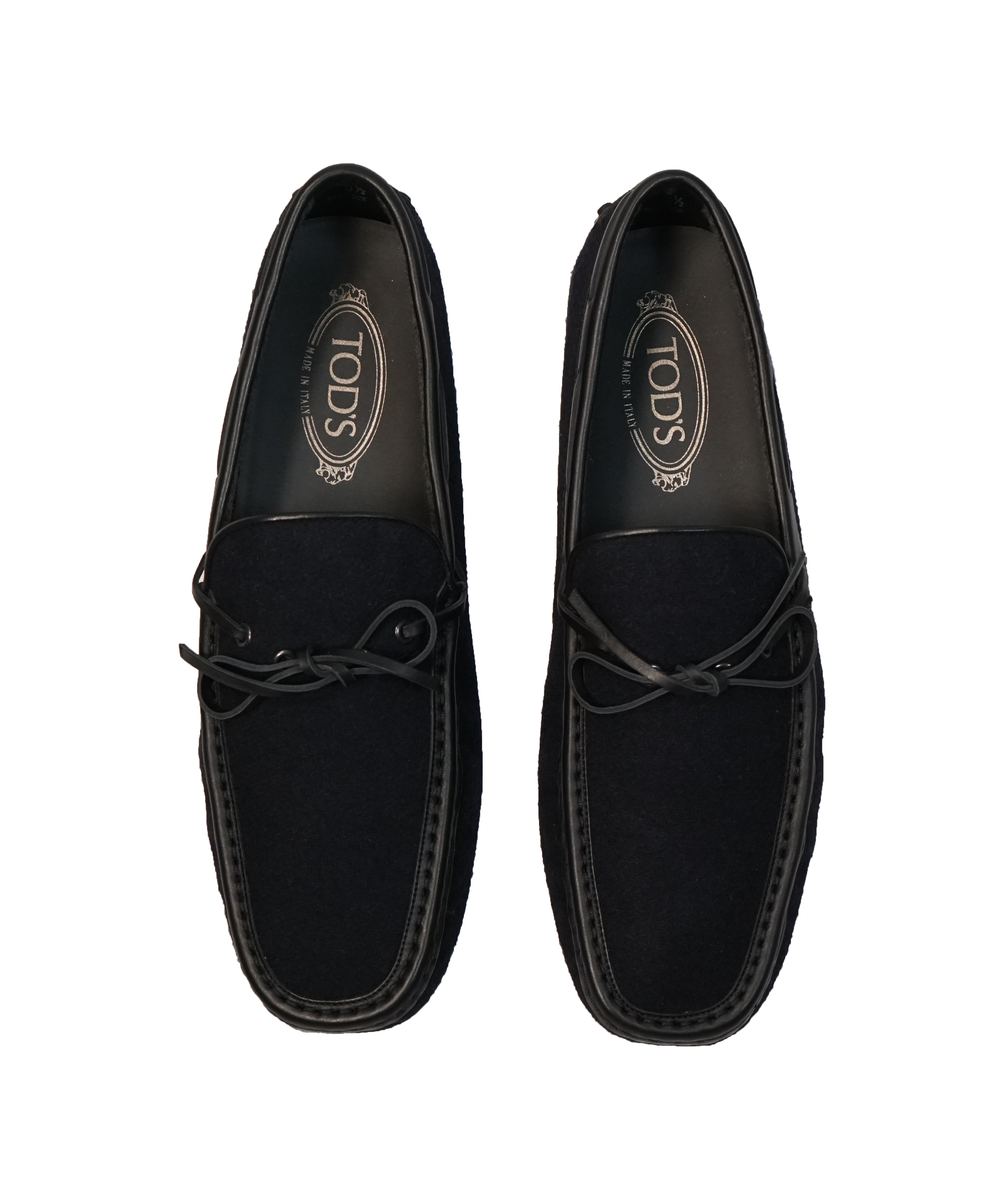 TOD’S - Gommini Laccetto Flannel & Leather Driving Loafer - 9.5
