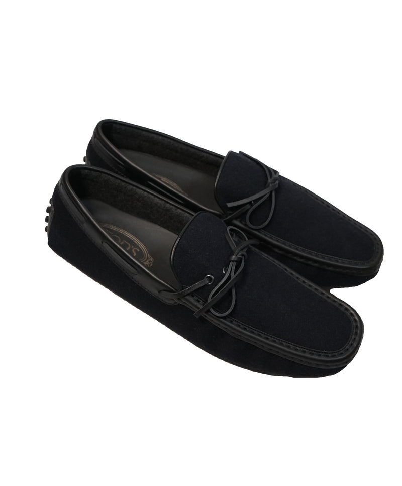 TOD’S - Gommini Laccetto Flannel & Leather Driving Loafer - 9.5