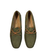 TOD’S - Gommini Laccetto Green Suede Driving Loafers - 11