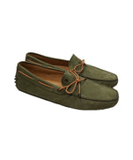 TOD’S - Gommini Laccetto Green Suede Driving Loafers - 11