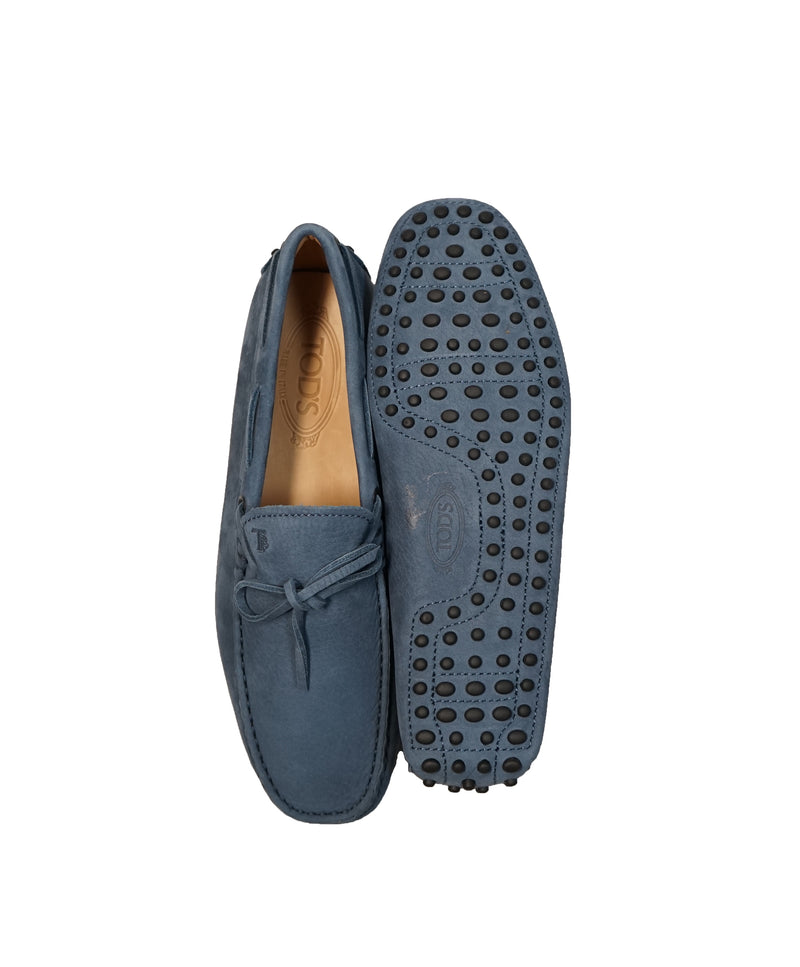 TOD’S - Gommini Laccetto Powder Blue Suede Driving Loafers - 7.5