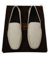 TOD’S - Off White Textured Logo Vamp Leather “Gommini” Loafers- 11.5