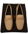 TOD’S - Peach Textured Knot Front Logo Leather “Laccetto Gommini” Loafers- 9.5