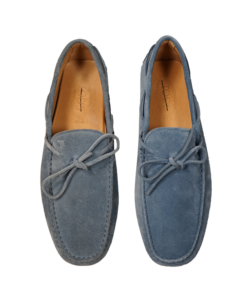 TOD S Powder Blue Laccetto Driving Loafers Knot Front 9.5 Luxe Hanger