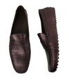 TOD’S - Purple Textured Penny Loafer Logo Leather “Gommini” Loafers- 14