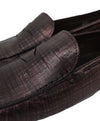 TOD’S - Purple Textured Penny Loafer Logo Leather “Gommini” Loafers- 14