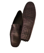 TOD’S - Purple Textured Penny Loafer Logo Leather “Gommini” Loafers- 14