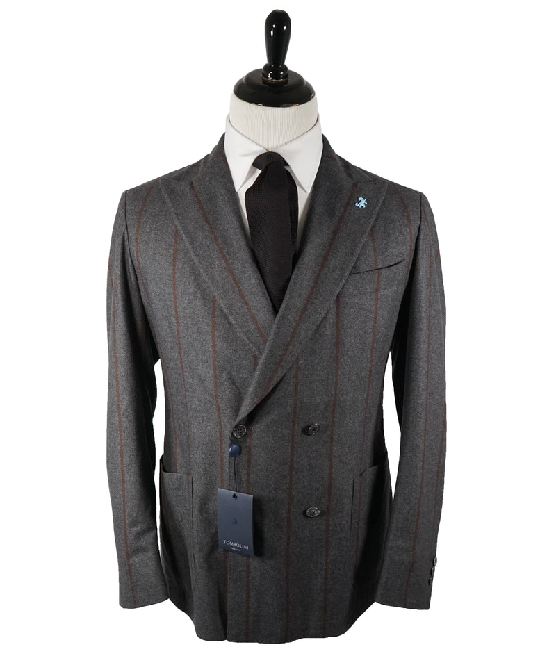 TOMBOLINI - Double Breasted Cashmere & Silk Blend Weightless Suit - 42R